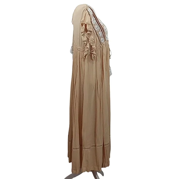 Free People Bali Will Wait For You Dress in Garbanzo Oversized Boho XS - Picture 11 of 16